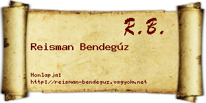 Reisman Bendegúz névjegykártya